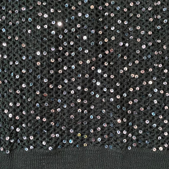 Forever 21 XXI y2k knit tshirt short sleeve sequin top - Picture 3 of 4